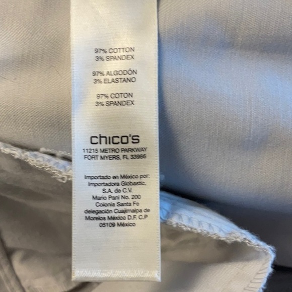 NWOT Light Gray Chicos So Sliming Crops size 2.5 - Picture 5 of 9